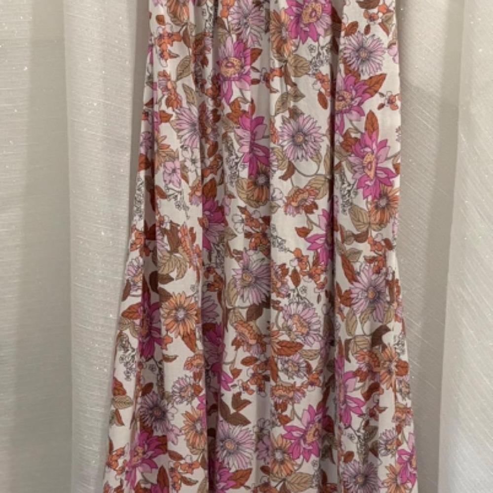 No Comment NY-LA Women's Floral Smocked Halter Rayon Maxi Dress Long Sz M